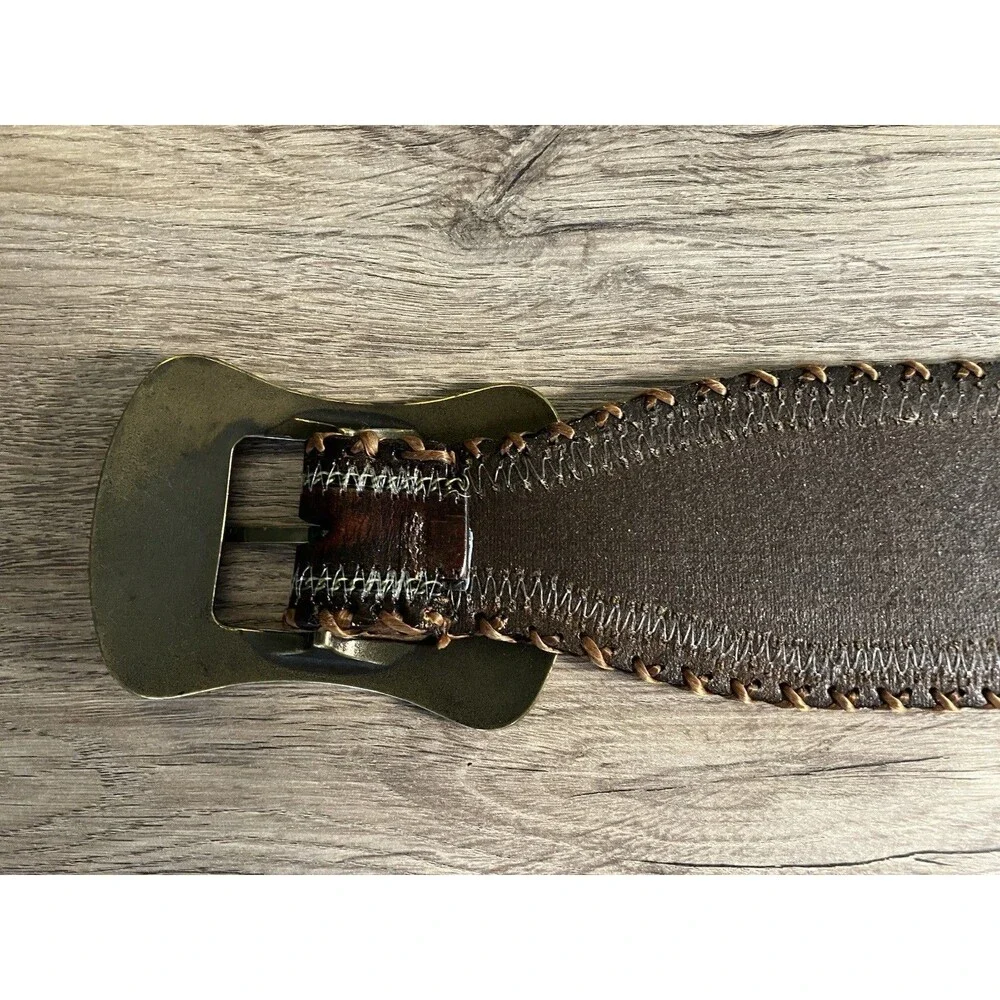 ANOTHER LINE BROWN GENUINE LEATHER WOMEN'S BELT SIZE L  2.3/4
